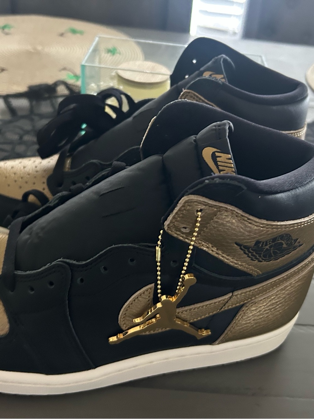 Nike Air Jordan 1 Mid - Black and Metallic Gold